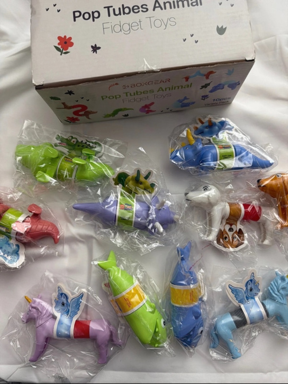 Pop Tubes Animal Fidget Toys - Assorted Colors